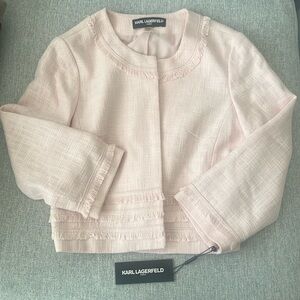 NEW with tags Karl Lagerfeld pink tweed jacket